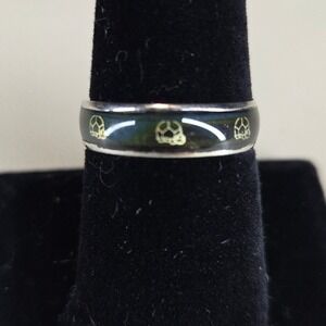 Mood Ring Band Silver Tone Color Changing Size 9 Goth Y2K